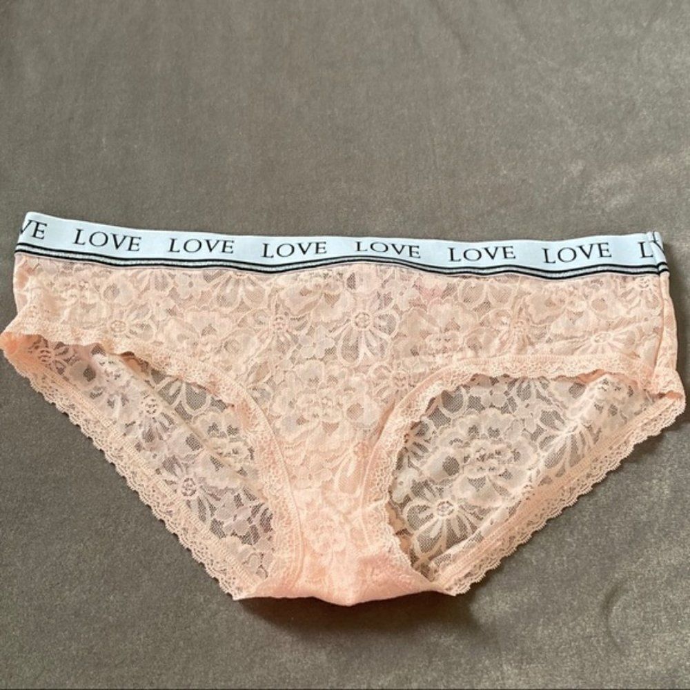 VICTORIA’S SECRET Lace Hiphugger Panty Peach XL NWT